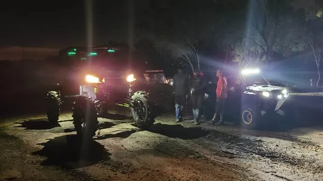 UTV night riding with headlights on at 281CC offroad park